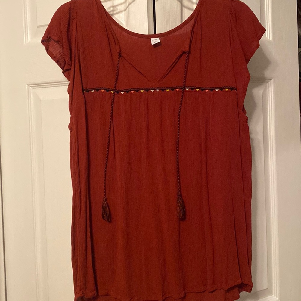 Old Navy Rust Boho Blouse L